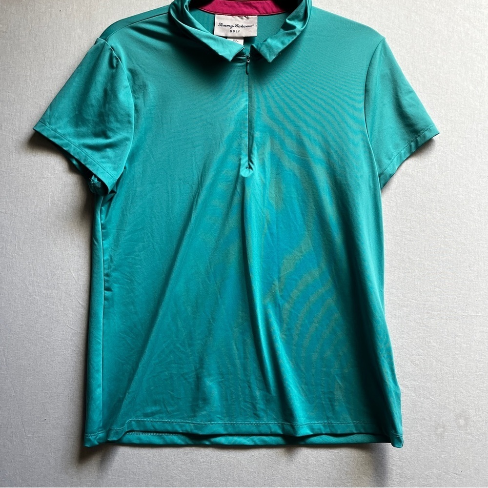 Tommy Bahama Golf 1/2 zip Short Sleeve Polo Shirt Sz L